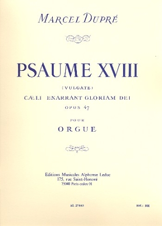 Psaume 18 op.47 pour orgue