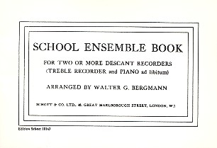 School Ensemble Book for 2 recorders (SA) and piano score and 2 parts