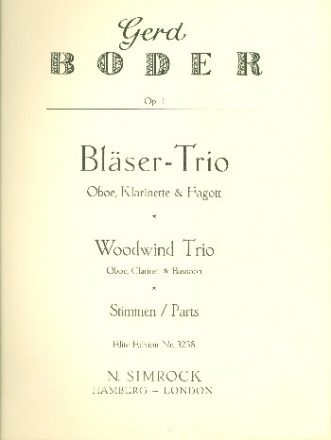 Trio op.1 fr Oboe, Klarinette und Fagott Stimmen