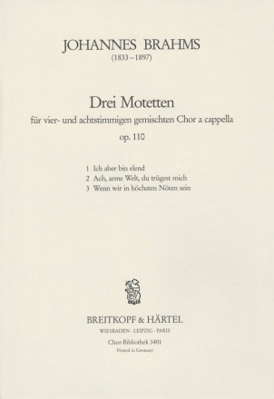 3 Motetten op.110 fr gem Chor Chorpartitur