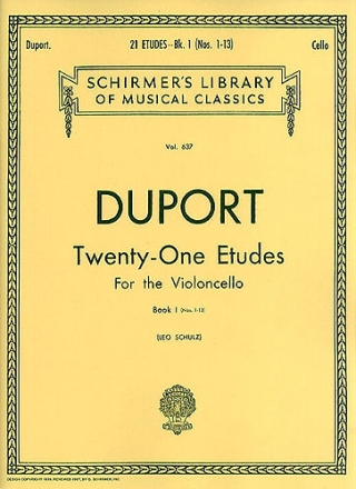 21 etudes vol.1 (no.1-13) for the violoncello