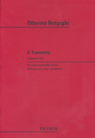 Il tramonto per mezzosoprano e quartetto d'archi edizione canto/piano