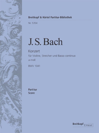 Konzert a-Moll BWV1041 fr Violine, Streicher und Bc Partitur