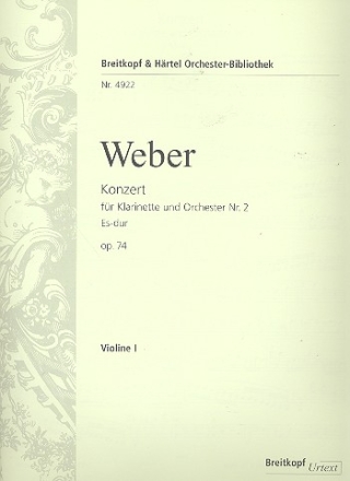 Konzert Nr.2 Es-Dur op.74 fr Klarinette und Orchester Violine 1