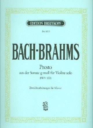 Presto nach J.S. Bach Studien fr Klavier Nr.3 (1. und 2. Bearbeitung)