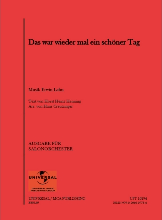 Das war wieder mal ein schner Tag zu Ende: fr Salonorchester Archivkopie