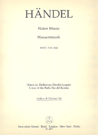 Wassermusik HWV348-350 fr Orchester Violine 2/3 (solo und ripieno)