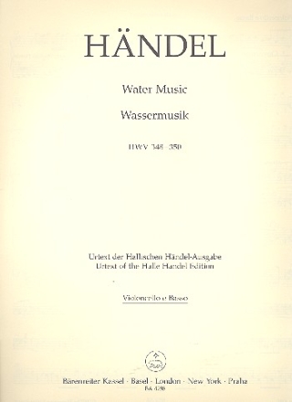 Wassermusik HWV348-350 fr Orchester Cello/Ba