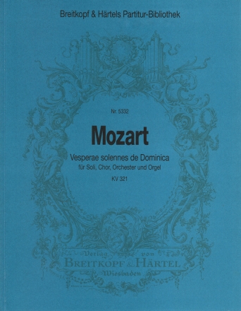 Vesperae de Dominica KV321 fr Soli, Chor und Orchester Partitur