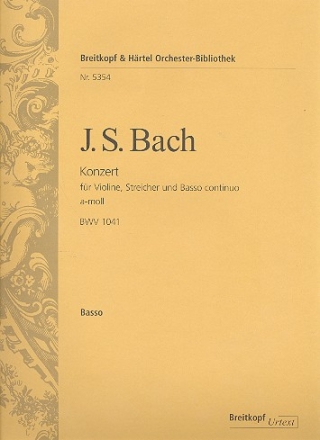 Konzert a-Moll BWV1041 fr Violine, Streicher und Bc Violoncello / Kontrabass