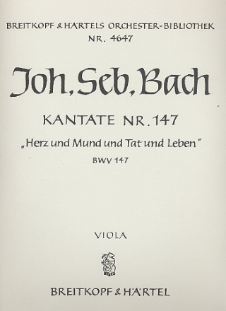 Herz und Mund und Tat und Leben Kantate Nr.147 BWV147 Viola