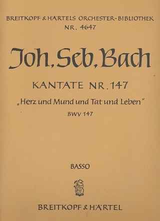 Herz und Mund und Tat und Leben Kantate Nr.147 BWV147 Violoncello / Kontrabass