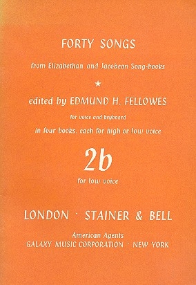 40 Songs from Elizabethan and Jacobean Songbooks for low voice and keyboard