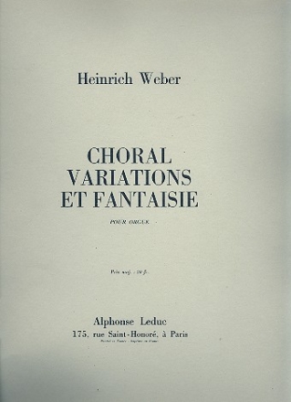 Choral, variations et fantaisie pour orgue