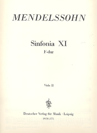 Sinfonia F-Dur Nr.11 fr Streichorchester Viola 2