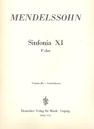 Sinfonia F-Dur Nr.11 fr Streichorchester Cello / Bass