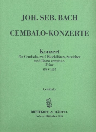 Konzert F-Dur BWV1057 fr Cembalo, 2 Flten und Streicher Cembalo