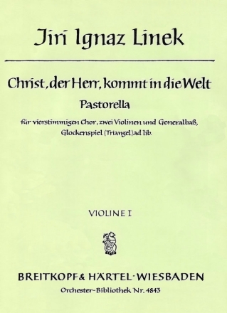 Christ der Herr kommt in die Welt fr gem Chor und Orchester Violine 1