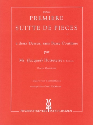 Premiere Suitte de Pieces for 2 alto recorders score