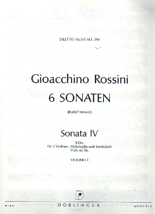 Sonate B-Dur Nr.4 fr 2 Violinen, Violoncello und Kontrabass Violine 1