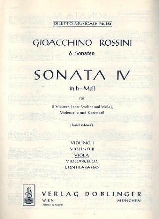 Sonate B-Dur Nr.4 fr 2 Violinen, Violoncello und Kontrabass Viola