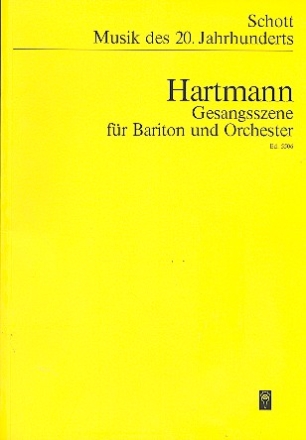 Gesangsszene fr Bariton und Orchester Studienpartitur