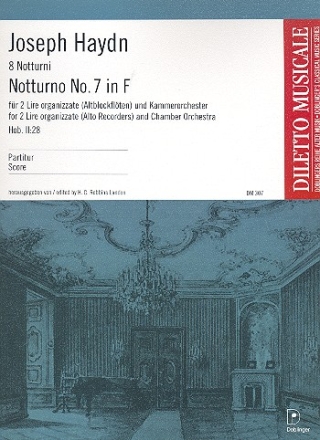 Notturno F-Dur Nr.7 Hob.II:28 fr 2 Altblockflten und Orchester Partitur