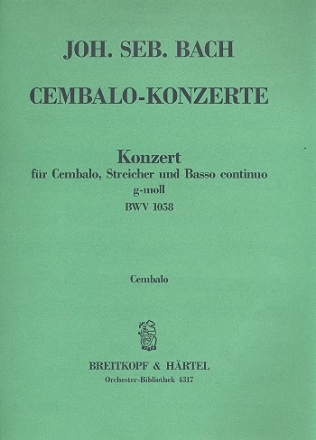 Konzert g-Moll BWV1058 fr Cembalo und Streicher Cembalo