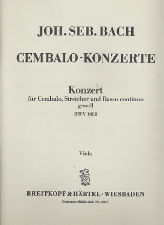 Konzert g-Moll BWV1058 fr Cembalo und Streicher Viola