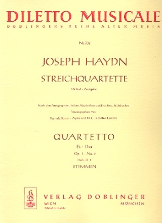 Streichquartett Es-Dur op.1,2 Hob.III:2 Stimmen