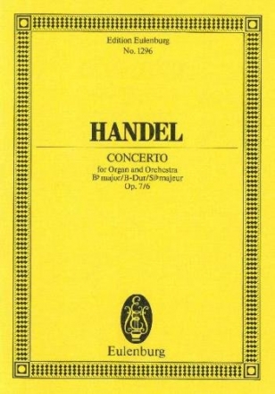 Concerto b flat major op.7/6 for organ and orchestra Miniature score