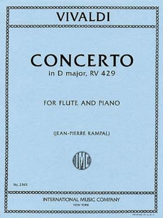 Concerto d minor R 429/P 205/F VI:10 for flute and strings for flute and piano