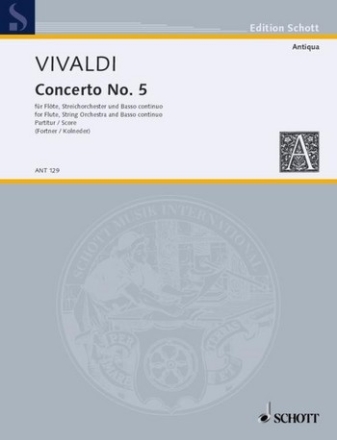 Concerto Nr. 5 op. 10/5 RV 434/PV 262 fr Flte (Alt-Blockflte), Streichorchester und Basso continuo Err:520