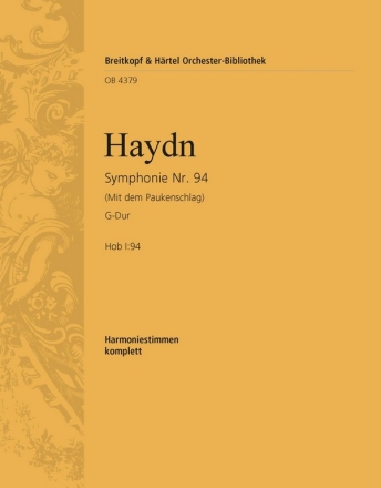 Sinfonie G-Dur Nr.94 Hob.I:94 ('Paukenschlag') fr Orchester Harmonie