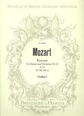 Konzert A-Dur Nr.12 KV414 fr Klavier und Orchester Violine 1