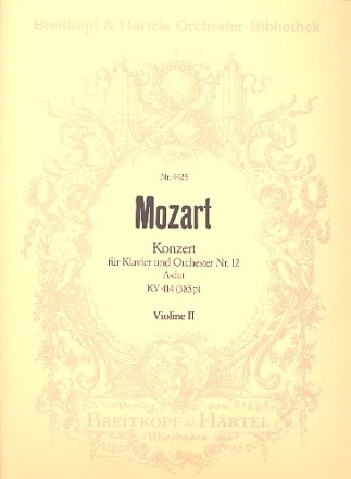 Konzert A-Dur Nr.12 KV414 fr Klavier und Orchester Violine 2