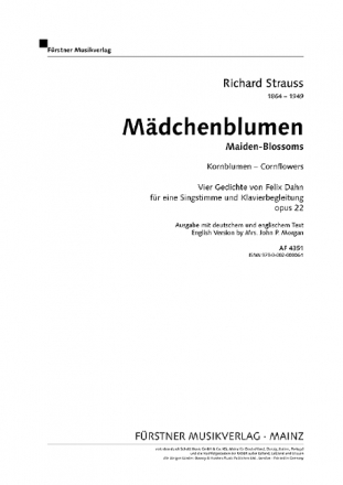 Kornblumen op. 22,1 fr hohe Singstimme und Klavier (dt/en)