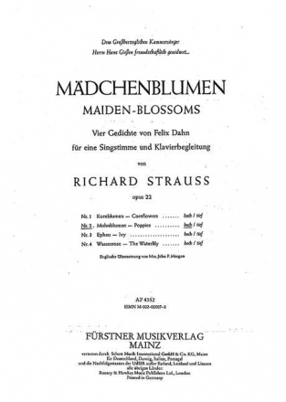 Mohnblumen op. 22,2 fr hohe Singstimme und Klavier (dt/en)