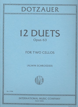 12 Duets op.63 for 2 violoncellos score