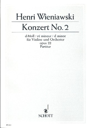 Konzert d-Moll Nr.2 op.22 fr Violine und Orchester Partitur