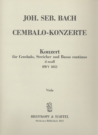 Konzert d-Moll BWV1052 fr Cembalo, Streicher und Bc Viola