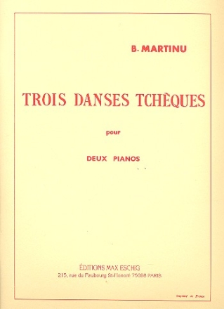 3 DANSES TCHEQUES POUR 2 PIANOS,  PARTITION