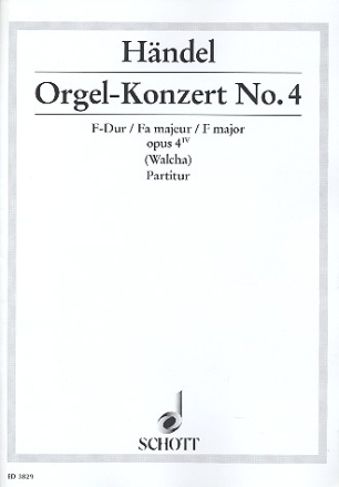 Konzert F-Dur op.4,4 fr Orgel und Orchester Partitur (= Cembalo)