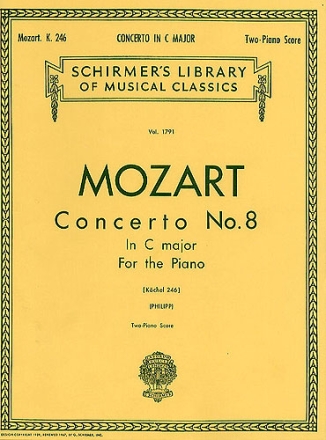 Concerto C major no.8 KV246 for piano and orchestra for 2 pianos