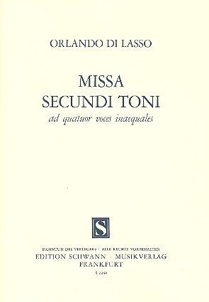 Missa secundi toni fr gem Chor Partitur