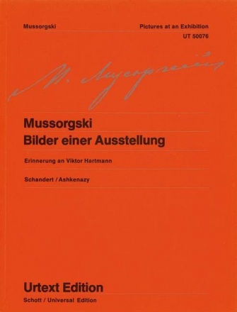 Bilder einer Ausstellung fr Klavier, mit farbigen Reproduktionen der Bilder von Viktor Hartmann