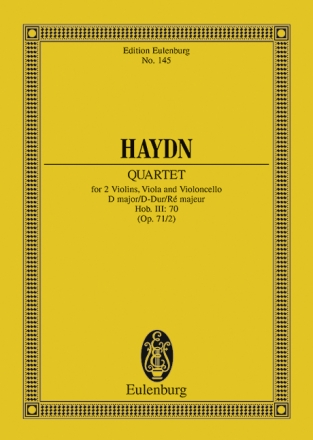 Streichquartett D-Dur op.71,2 Hob.III:70 fr Streichquartett Studienpartitur