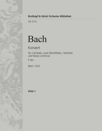 Konzert F-Dur BWV1057 fr Cembalo, 2 Flten und Streicher Viola