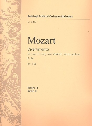 Divertimento D-Dur KV334, KV320B fr Orchester Violine 2