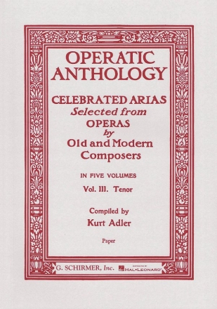 Operatic Anthology vol.3 for tenor and piano